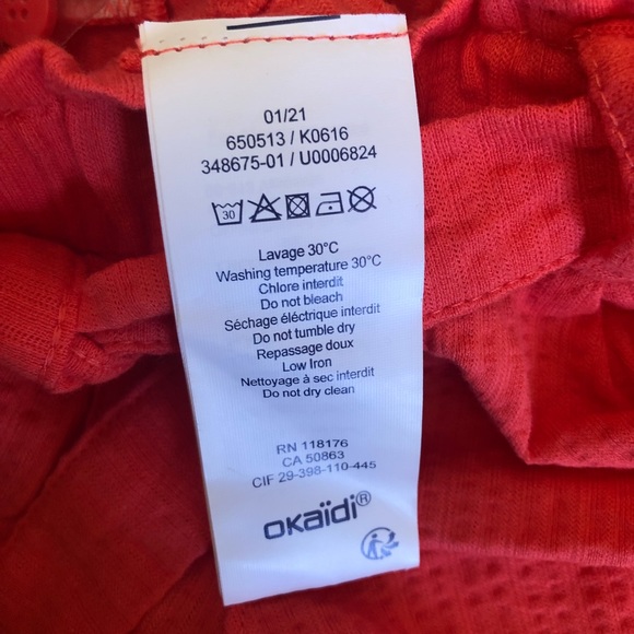Coral red girl cotton shorts Okaidi NWT 4T - Picture 4 of 4